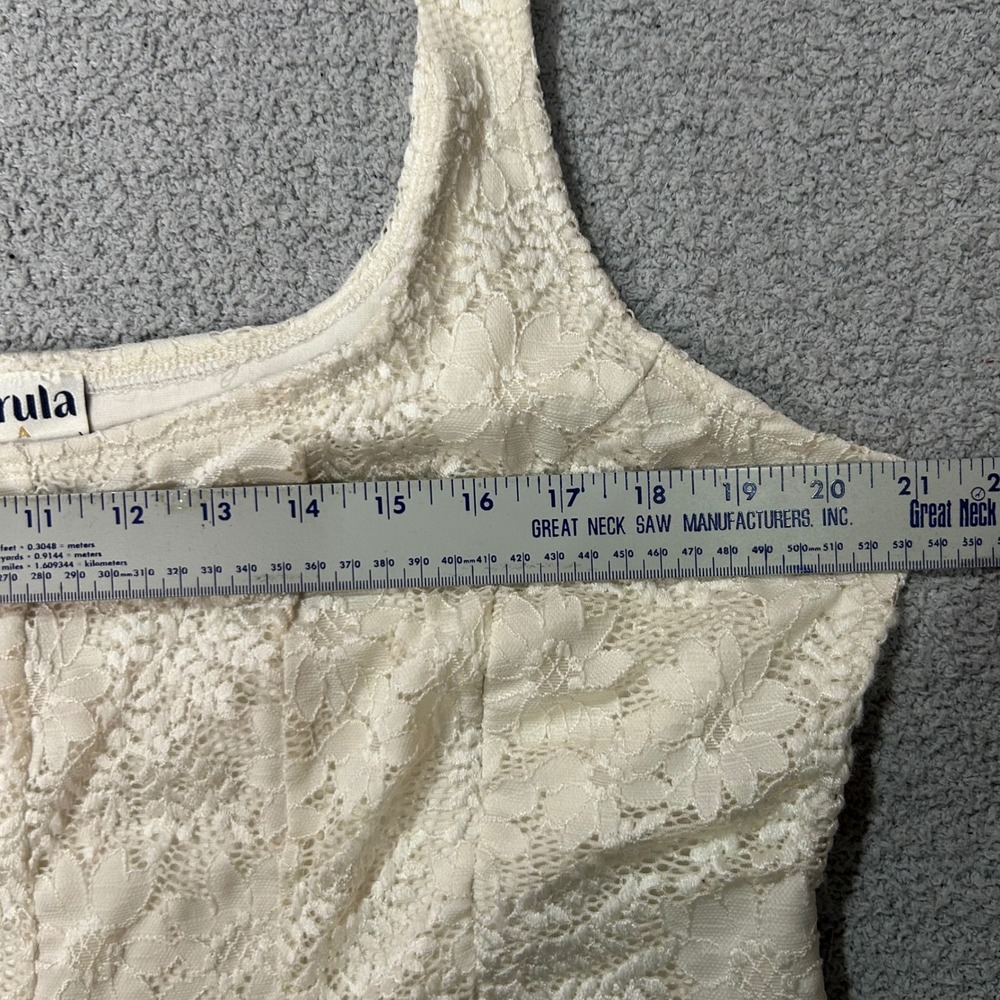 Arula Crop Top Floral Lace Corset 1X Ivory Cream Coquette Romantic Cottagecore - Picture 3 of 6
